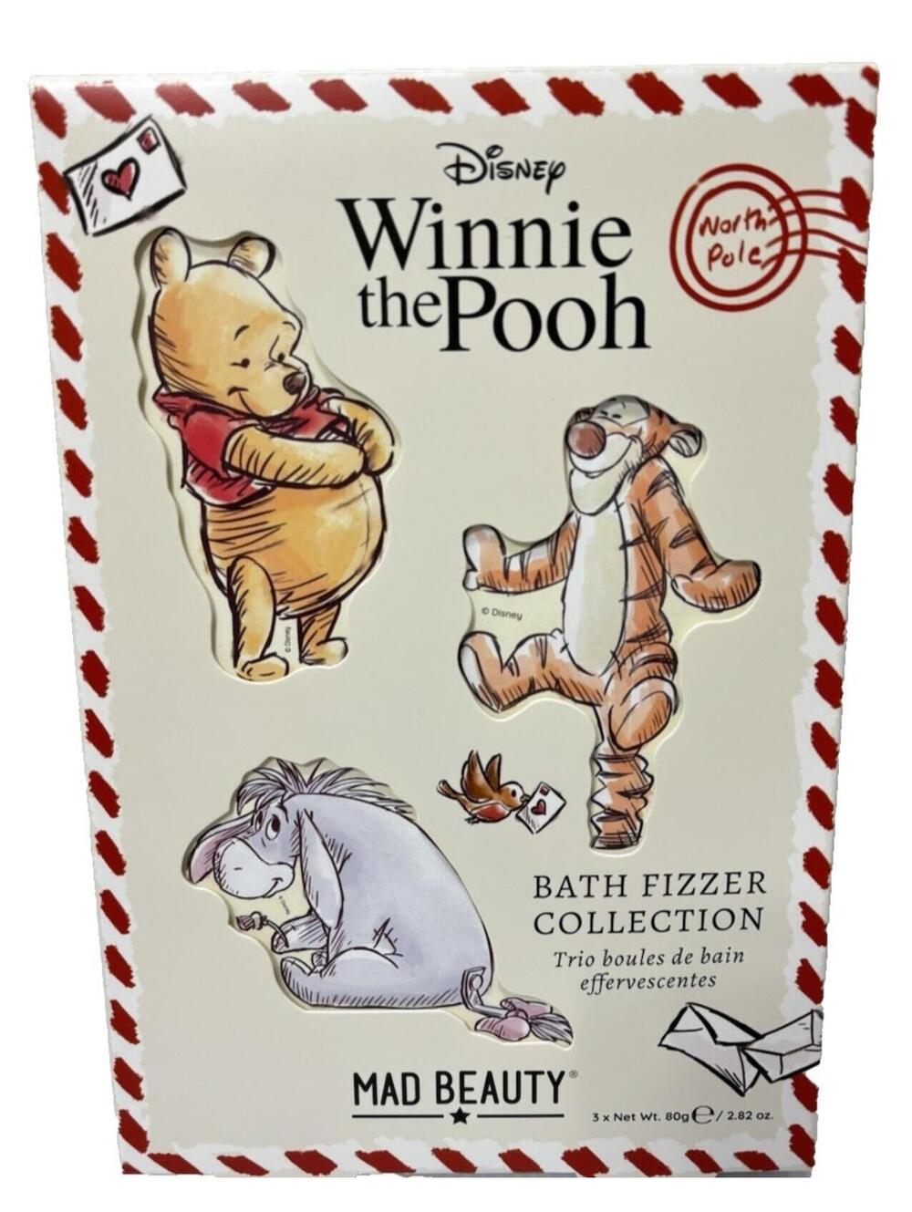 Disney Winnie the Pooh Bath Fizzer Set 3-Piece Festive Trio Gift NEW Mad Beauty